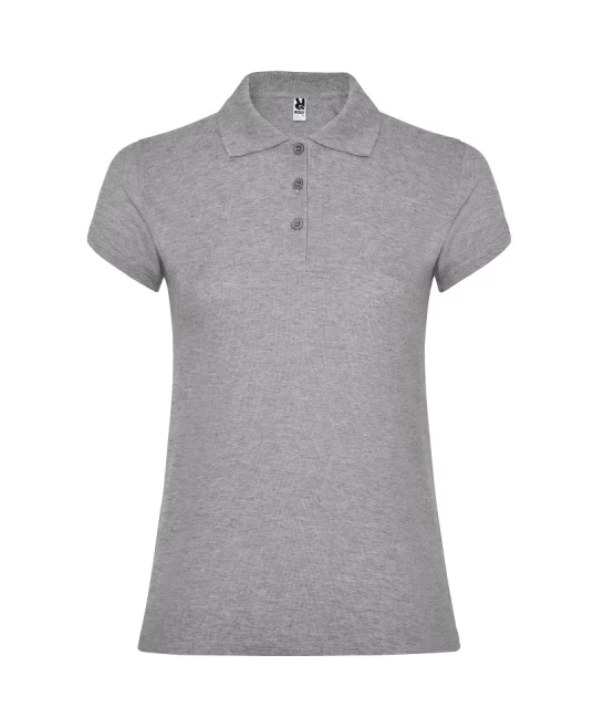 Tricou polo premium femei, bumbac 200g/mp, Gri melanj Tricou polo premium femei, bumbac 200g/mp, Gri melanj