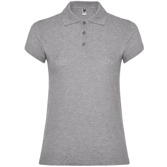 Tricou polo premium femei, bumbac 200g/mp, Gri melanj Tricou polo premium femei, bumbac 200g/mp, Gri melanj