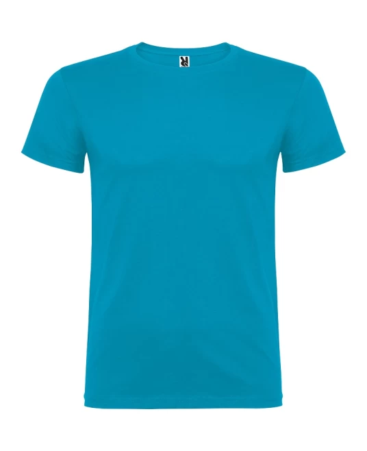 Tricou maneca scurta barbati, bumbac 155g/mp, Beagle albastru turcoaz