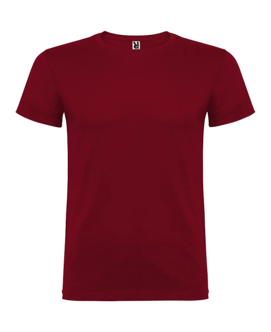 Tricou maneca scurta barbati, bumbac 155g/mp, Beagle visiniu grena