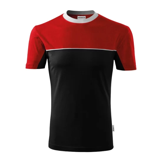 Tricou unisex Malfini Colormix 109, bumbac 200g/m2, Negru-Rosu