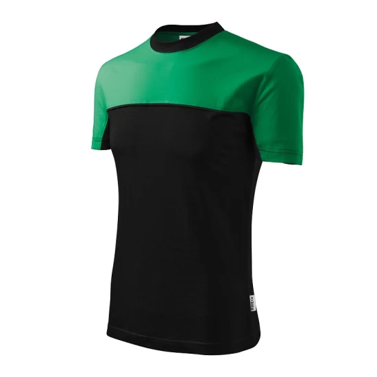 Tricou unisex Malfini Colormix 109, bumbac 200g/m2, Negru-Verde mediu Tricou unisex Malfini Colormix 109, bumbac 200g/m2, Negru-Verde mediu