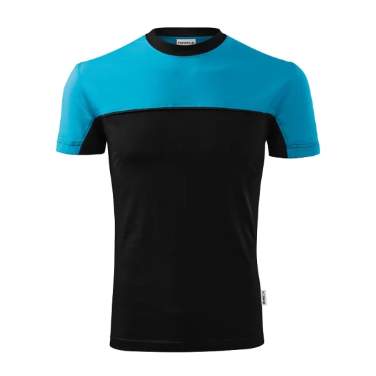 Tricou unisex Malfini Colormix 109, bumbac 200g/m2, Negru-Turcoaz Tricou unisex Malfini Colormix 109, bumbac 200g/m2, Negru-Turcoaz