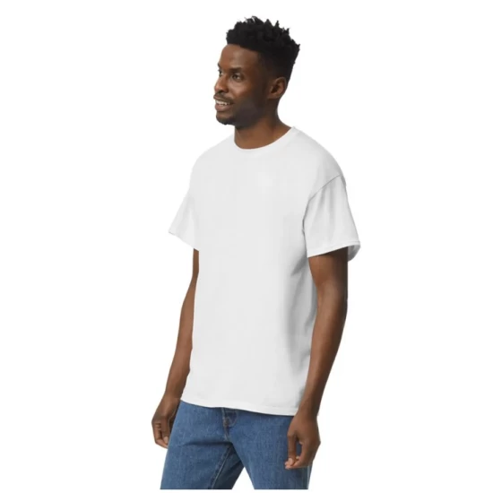 Tricou bumbac rezistent 180g/m2 Gildan 5000, Alb Tricou bumbac rezistent 180g/m2 Gildan 5000, Alb