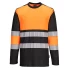 Tricou Hi-Vis premium cu maneca lunga, continut ridicat din bumbac si dungi segmentate, Portocaliu-Negru