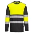 Tricou Hi-Vis premium cu maneca lunga, continut ridicat din bumbac si dungi segmentate, Galben-Negru