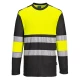 Tricou Hi-Vis premium cu maneca lunga, continut ridicat din bumbac si dungi segmentate, Galben-Negru Tricou Hi-Vis premium cu maneca lunga, continut ridicat din bumbac si dungi segmentate, Galben-Negru