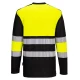 Tricou Hi-Vis premium cu maneca lunga, continut ridicat din bumbac si dungi segmentate, Galben-Negru Tricou Hi-Vis premium cu maneca lunga, continut ridicat din bumbac si dungi segmentate, Galben-Negru