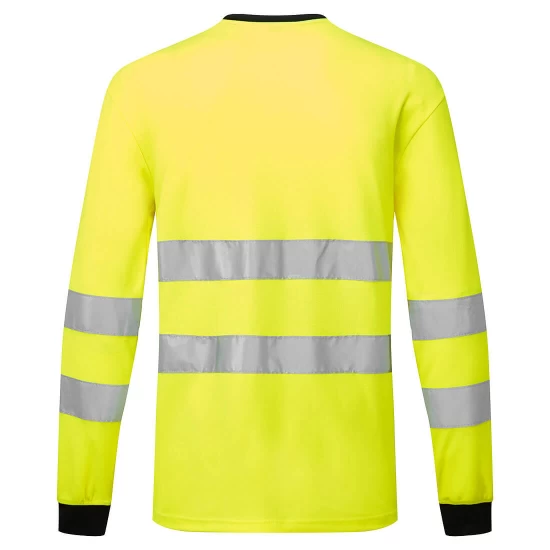 Tricou Hi-Vis slimfit cu maneca lunga, continut ridicat din bumbac 55%, Galben-Negru Tricou Hi-Vis slimfit cu maneca lunga, continut ridicat din bumbac 55%, Galben-Negru