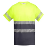 Tricou HiVis cu 55% bumbac, 170 g/mp Galben/Gri