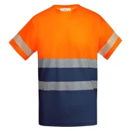 Tricou HiVis cu 55% bumbac, 170 g/mp Portocaliu/Bleumarin Tricou HiVis cu 55% bumbac, 170 g/mp Portocaliu/Bleumarin