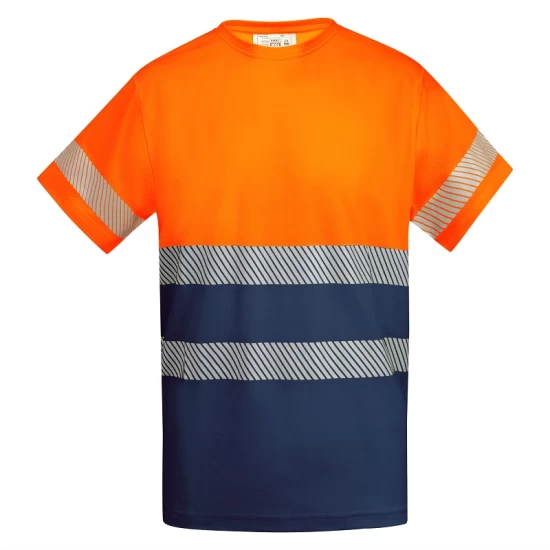 Tricou Hi-Vis, continut ridicat din bumbac, 170 g/mp, Portocaliu/Bleumarin Tricou Hi-Vis, continut ridicat din bumbac, 170 g/mp, Portocaliu/Bleumarin