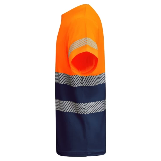 Tricou Hi-Vis, continut ridicat din bumbac, 170 g/mp, Portocaliu/Bleumarin Tricou Hi-Vis, continut ridicat din bumbac, 170 g/mp, Portocaliu/Bleumarin