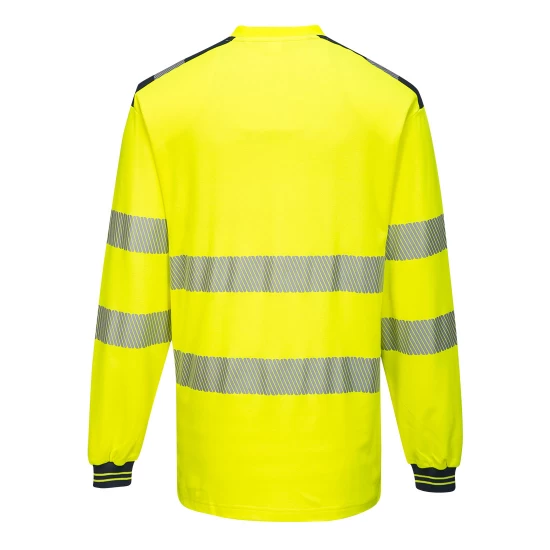Tricou HiVis premium, maneca lunga, 55% bumbac, 45% poliester, 175g/m2, Galben-Bleumarin Tricou HiVis premium, maneca lunga, 55% bumbac, 45% poliester, 175g/m2, Galben-Bleumarin