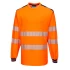 Tricou HiVis premium, maneca lunga, 55% bumbac, 45% poliester, 175g/m2, Portocaliu-Bleumarin