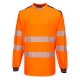 Tricou HiVis premium, maneca lunga, 55% bumbac, 45% poliester, 175g/m2, Portocaliu-Bleumarin Tricou HiVis premium, maneca lunga, 55% bumbac, 45% poliester, 175g/m2, Portocaliu-Bleumarin