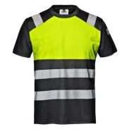 Tricou  HiVis premium, 55% bumbac, 175g/m2, negru-galben
