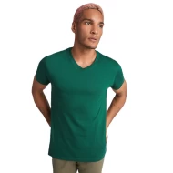 Tricou maneca scurta V-Neck, densitate 155g/mp, verde sticla
