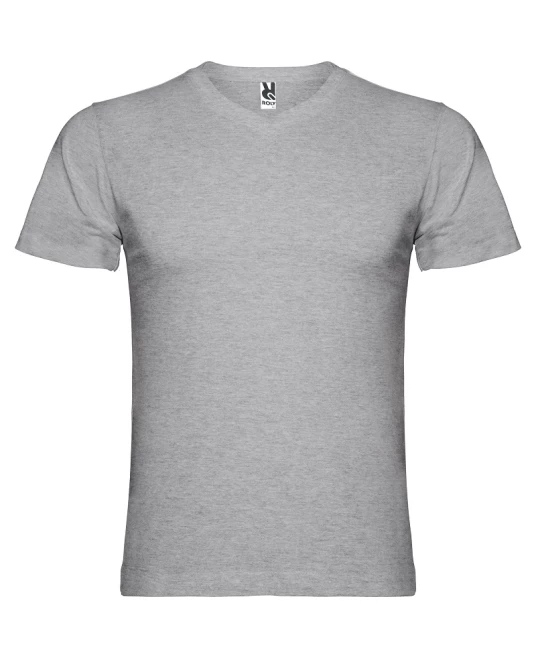 Tricou maneca scurta V-Neck, densitate 155g/mp, gri deschis