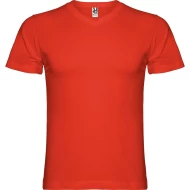 Tricou maneca scurta V-Neck, densitate 155g/mp, rosu