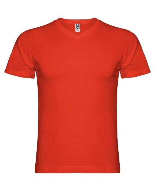 Tricou maneca scurta V-Neck, densitate 155g/mp, rosu