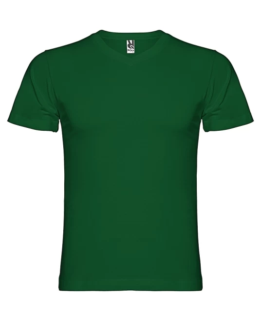 Tricou maneca scurta V-Neck, densitate 155g/mp, verde sticla