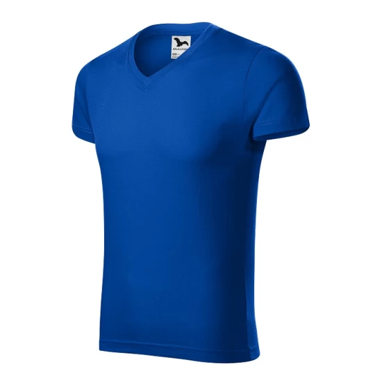Tricou barbati 180g/m2, bumbac 146 Slim Fit V-neck Albastru regal Tricou barbati 180g/m2, bumbac 146 Slim Fit V-neck Albastru regal