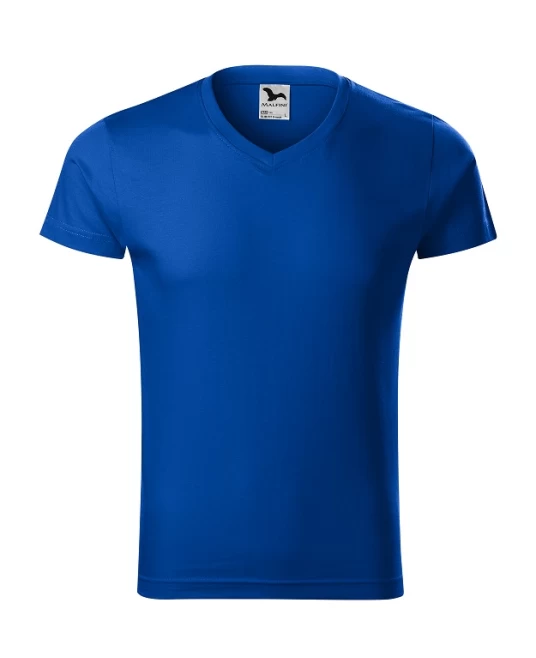 Tricou barbati 180g/m2, bumbac 146 Slim Fit V-neck Albastru regal Tricou barbati 180g/m2, bumbac 146 Slim Fit V-neck Albastru regal