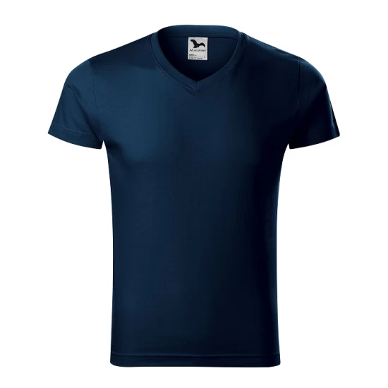 Tricou barbati 180g/m2, bumbac 146 Slim Fit V-neck Bleumarin Tricou barbati 180g/m2, bumbac 146 Slim Fit V-neck Bleumarin