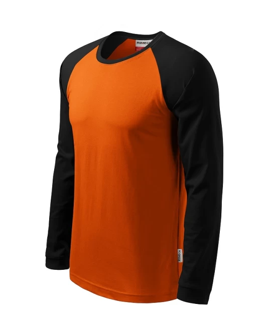 Tricou maneca lunga si manseta, 180g/m2, Portocaliu-Negru Tricou maneca lunga si manseta, 180g/m2, Portocaliu-Negru