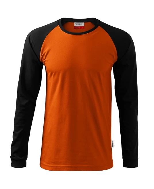 Tricou maneca lunga si manseta, 180g/m2, Portocaliu-Negru Tricou maneca lunga si manseta, 180g/m2, Portocaliu-Negru