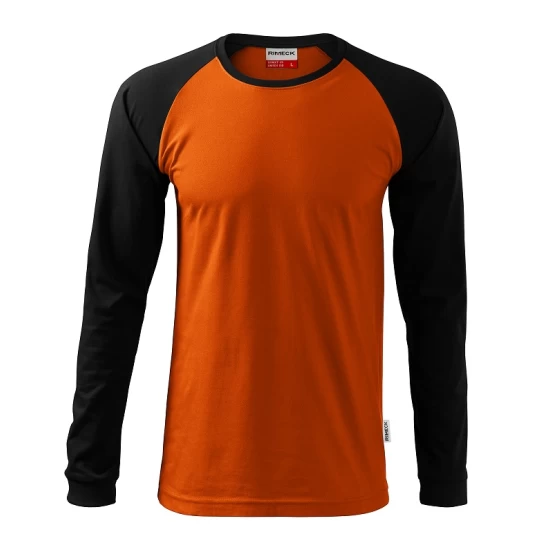 Tricou maneca lunga si manseta, 180g/m2, Portocaliu-Negru Tricou maneca lunga si manseta, 180g/m2, Portocaliu-Negru
