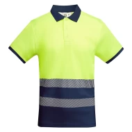 Tricou polo Hi-Vis bicolor, 55% bumbac, 170 g/mp, Galben-Bleumarin Tricou polo Hi-Vis bicolor, 55% bumbac, 170 g/mp, Galben-Bleumarin