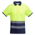 Tricou polo Hi-Vis bicolor, 55% bumbac, 170 g/mp, Galben-Bleumarin