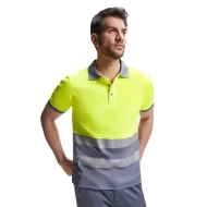 Tricou polo Hi-Vis bicolor, 55% bumbac, 170 g/mp, Galben-Gri