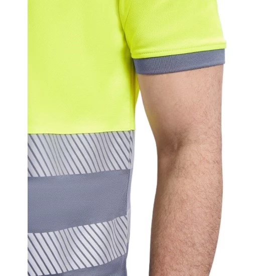 Tricou polo Hi-Vis bicolor, 55% bumbac, 170 g/mp, Galben-Bleumarin Tricou polo Hi-Vis bicolor, 55% bumbac, 170 g/mp, Galben-Bleumarin