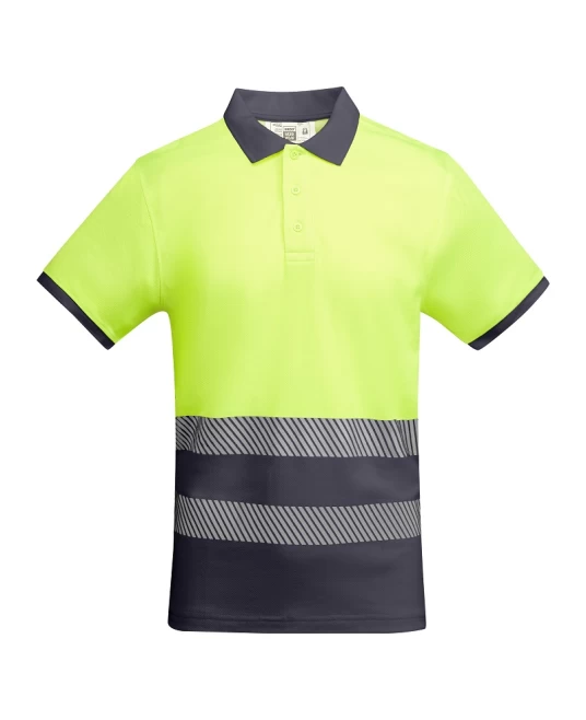 Tricou polo Hi-Vis bicolor, 55% bumbac, 170 g/mp, Galben-Gri