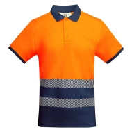 Tricou polo Hi-Vis bicolor, 55% bumbac, 170 g/mp, Portocaliu-Bleumarin Tricou polo Hi-Vis bicolor, 55% bumbac, 170 g/mp, Portocaliu-Bleumarin
