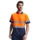 Tricou polo HiVis reflectorizant, poliester, Portocaliu bleumarin Tricou polo HiVis reflectorizant, poliester, Portocaliu bleumarin