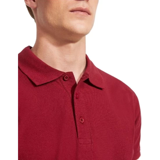 Tricou polo premium barbati, bumbac 200g/mp, Visiniu Tricou polo premium barbati, bumbac 200g/mp, Visiniu