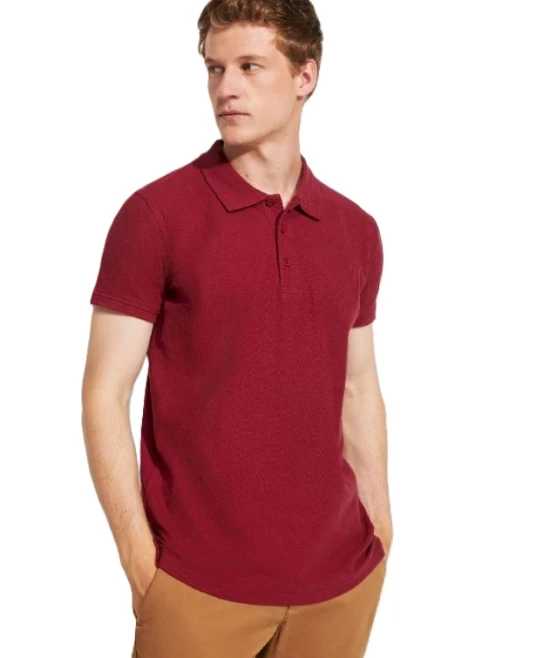 Tricou polo premium barbati, bumbac 200g/mp, Visiniu Tricou polo premium barbati, bumbac 200g/mp, Visiniu