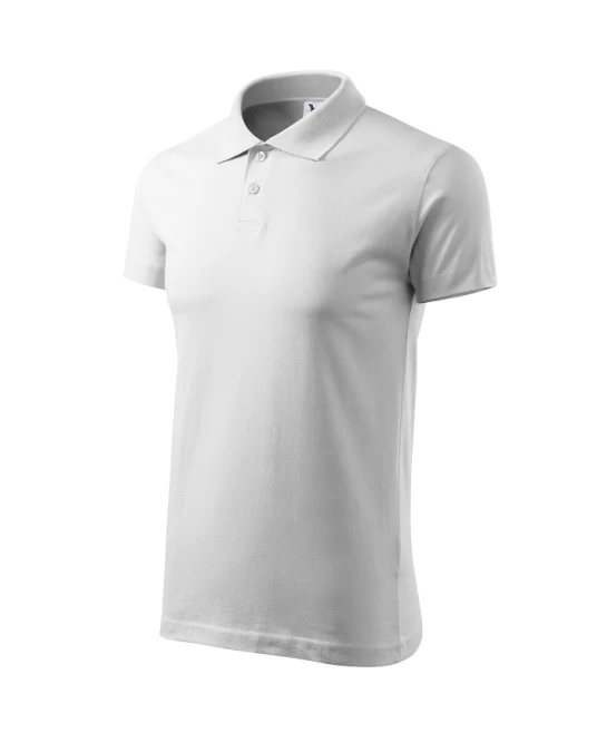Tricou polo barbati, bumbac 180g/m2, Malfini Single J. 202, Alb Tricou polo barbati, bumbac 180g/m2, Malfini Single J. 202, Alb