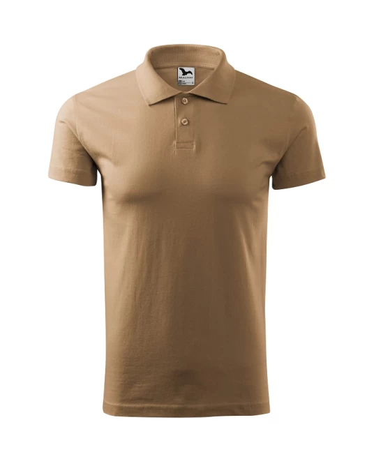 Tricou polo barbati, bumbac 180g/m2, Malfini Single J. 202, Bej nisipiu