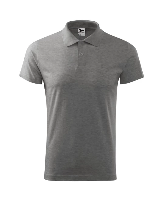Tricou polo barbati, bumbac 180g/m2, Malfini Single J. 202, Gri inchis