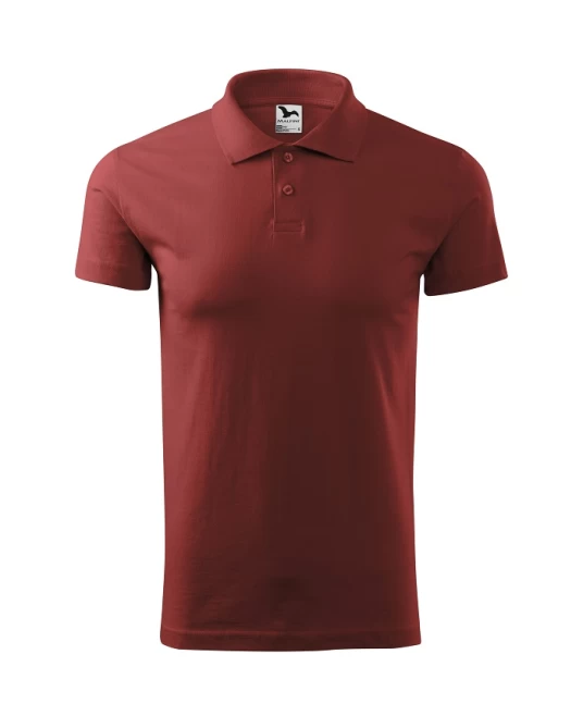 Tricou polo barbati, bumbac 180g/m2, Malfini Single J. 202, Rosu bordo