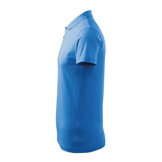Tricou polo barbati, bumbac 180g/m2, Malfini Single J. 202, Albastru azuriu Tricou polo barbati, bumbac 180g/m2, Malfini Single J. 202, Albastru azuriu