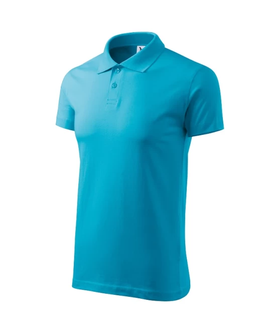 Tricou polo barbati, bumbac 180g/m2, Malfini Single J. 202, Turcoaz Tricou polo barbati, bumbac 180g/m2, Malfini Single J. 202, Turcoaz