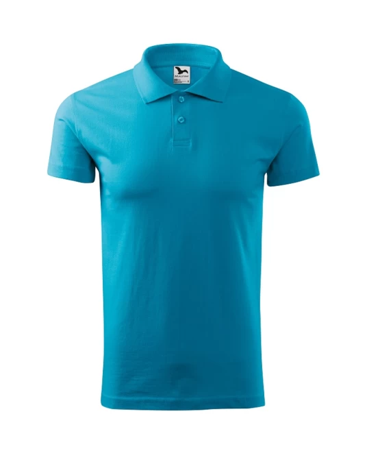 Tricou polo barbati, bumbac 180g/m2, Malfini Single J. 202, Turcoaz