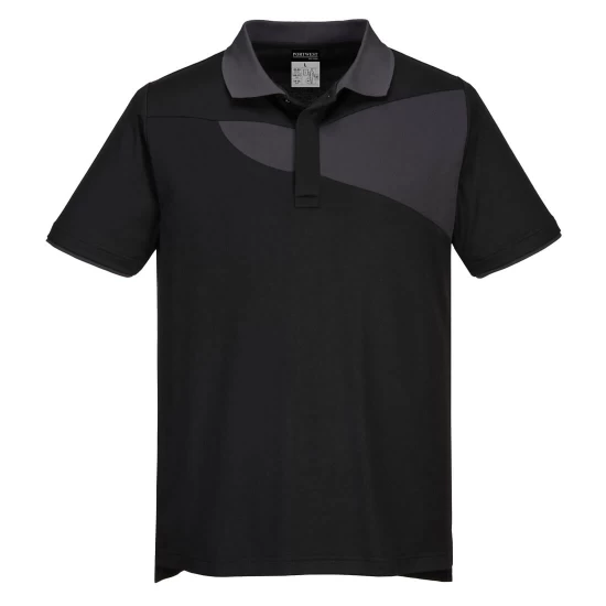 Tricou polo corporate PW2, 144g/m2, Negru/Gri Tricou polo corporate PW2, 144g/m2, Negru/Gri