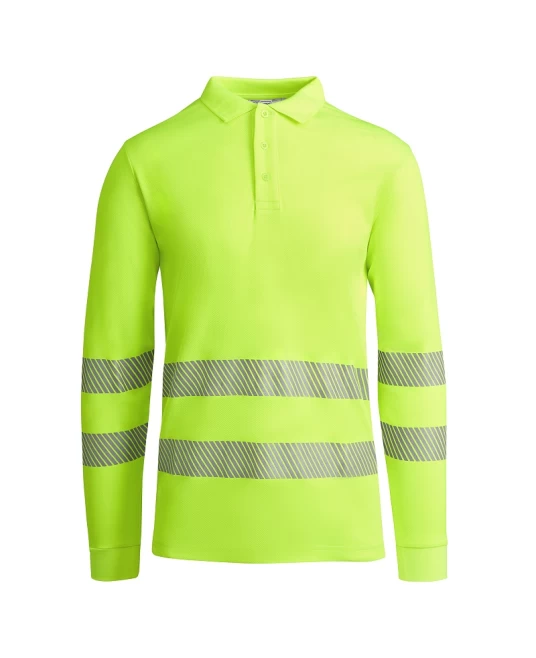 Tricou polo Hi-Vis maneca lunga, continut ridicat din bumbac, 170 g/mp, Galben Tricou polo Hi-Vis maneca lunga, continut ridicat din bumbac, 170 g/mp, Galben